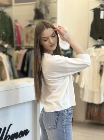 Bluza alba cu imprimeu albastru [2]