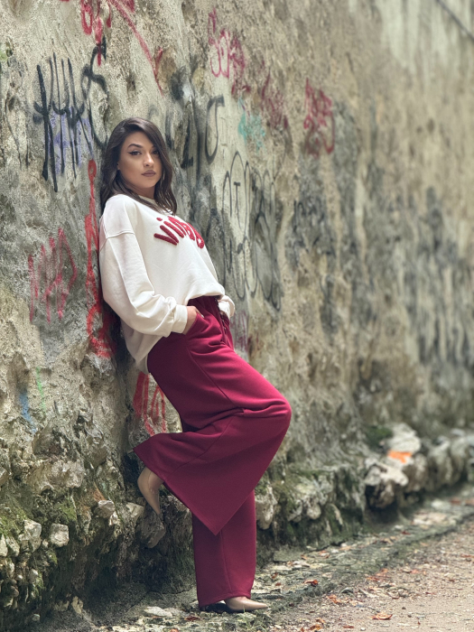 Bluza alba cu imprimeu,Vintage" [5]