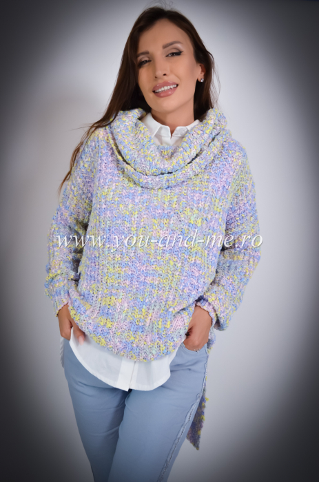 Bluză asimetrică tricotată cu guler [9]