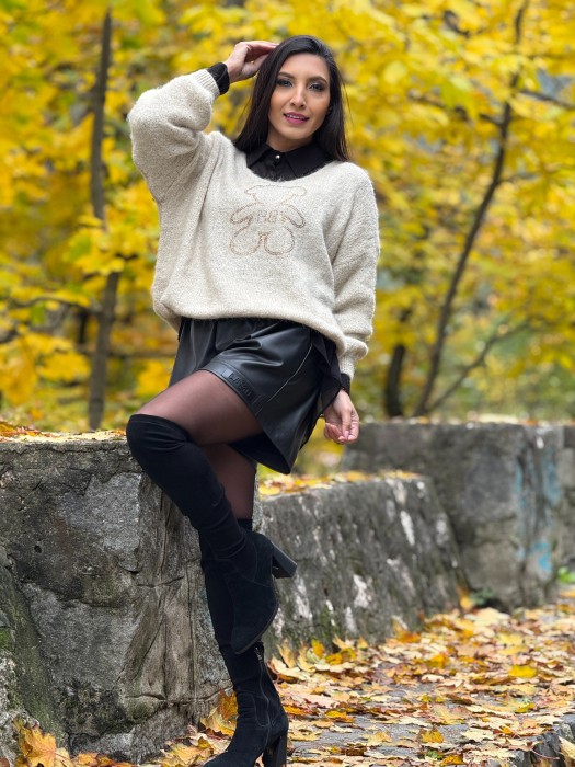 Bluza bej cu ursulet [4]