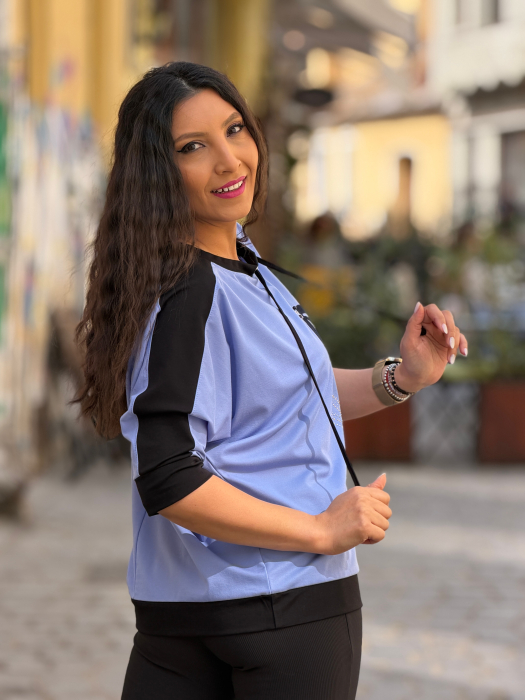 Bluza bleo cu floare din vascoza [4]