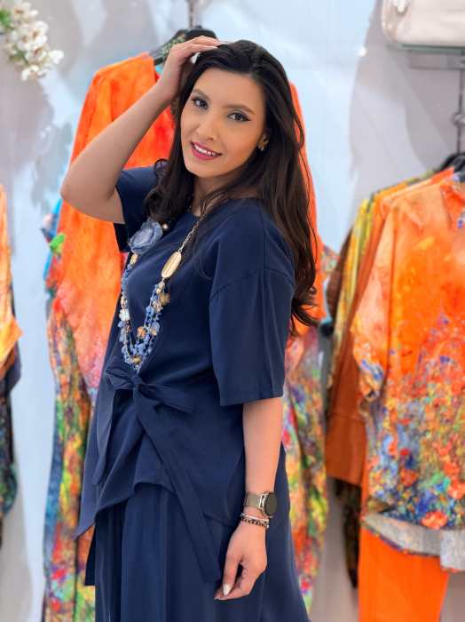 Bluza bleumarin cu funda [2]