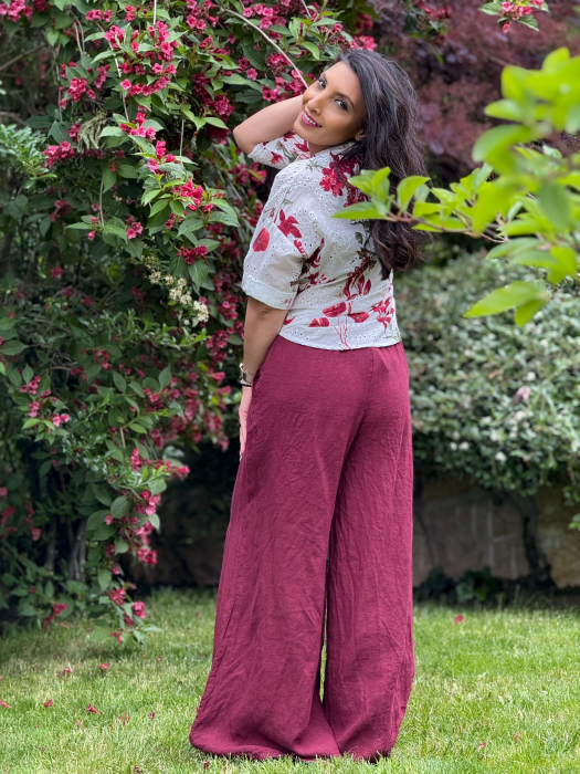 Bluza brodata cu imprimeu floral [4]