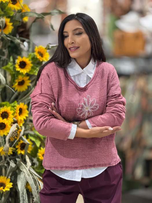 Bluza cu anchior si broderie florala [2]