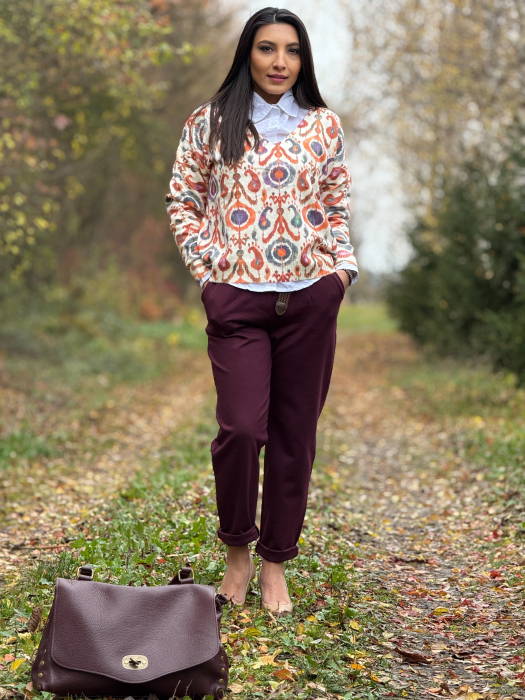 Bluza cu anchior si imprimeu etnic multicolor [4]