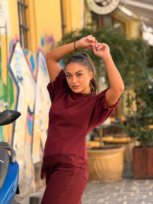 Bluza cu dantela asimetrica [2]