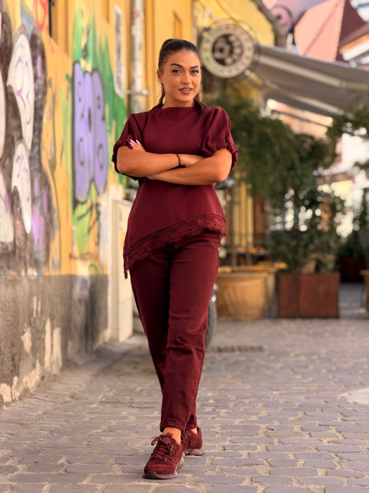 Bluza cu dantela asimetrica [4]