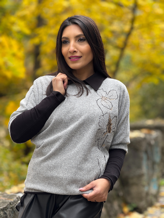 Bluza cu flori cu pietricele [2]