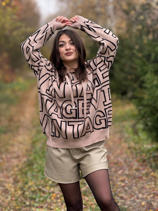 Bluza cu gluga si imprimeu vintage [1]