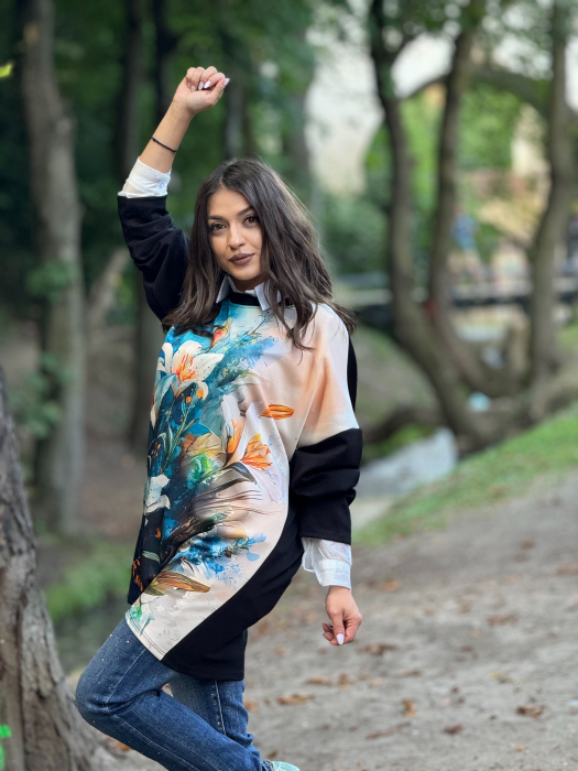 Bluza cu imprimeu crin [2]
