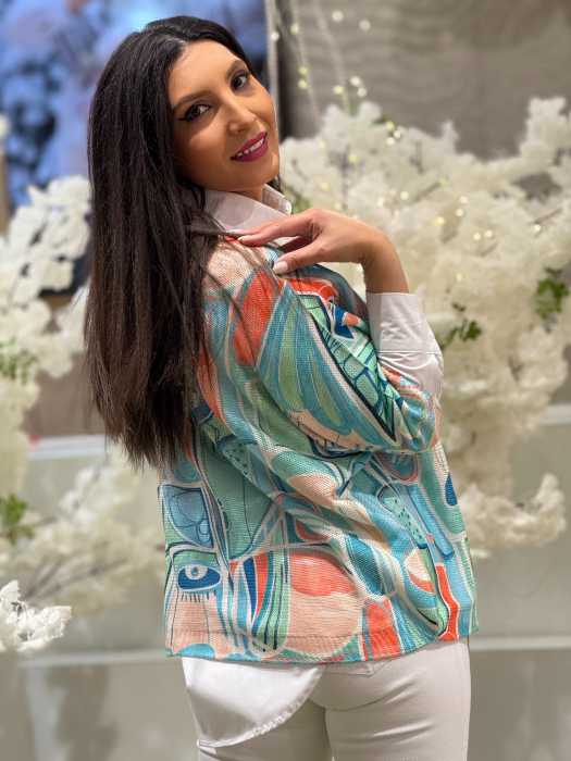 Bluza cu imprimeu fete [4]