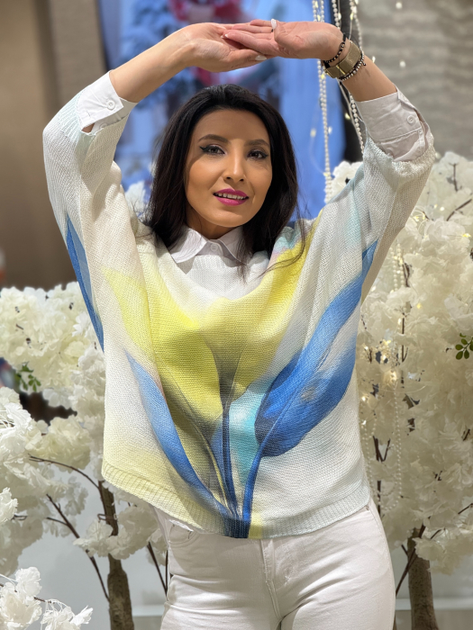 Bluza cu imprimeu pastel fluid [3]