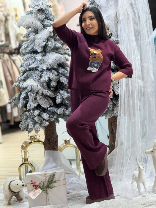 Bluza cu imprimeu ursulet cu sapca [3]