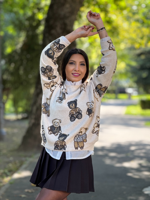 Bluza cu imprimeu ursuleti [5]