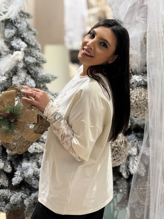 Bluza cu maneca cu dantela [3]