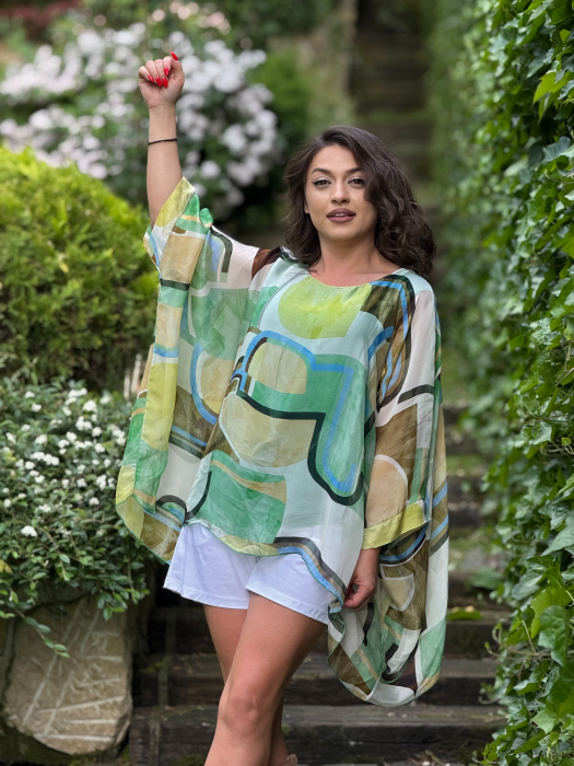 Bluza cu print abstract geometric [2]