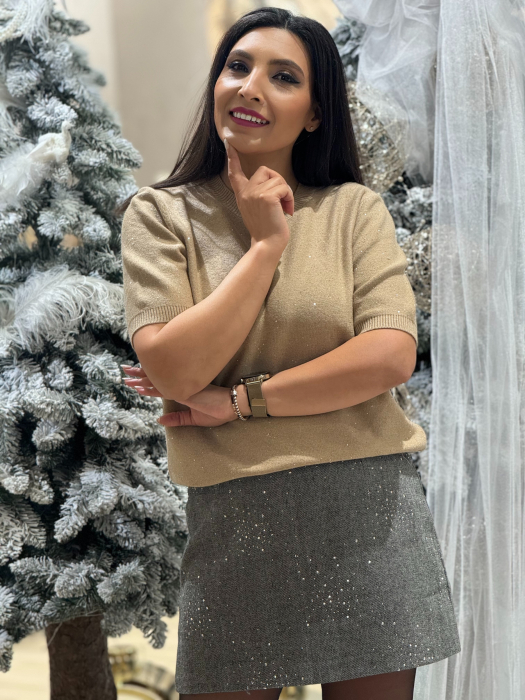 Bluza cu sclipici si maneca scurta [1]