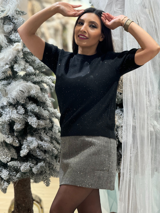 Bluza cu sclipici si maneca scurta [3]