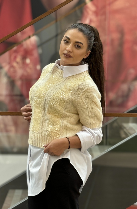 Bluza cu sclipici si maneca scurta [3]