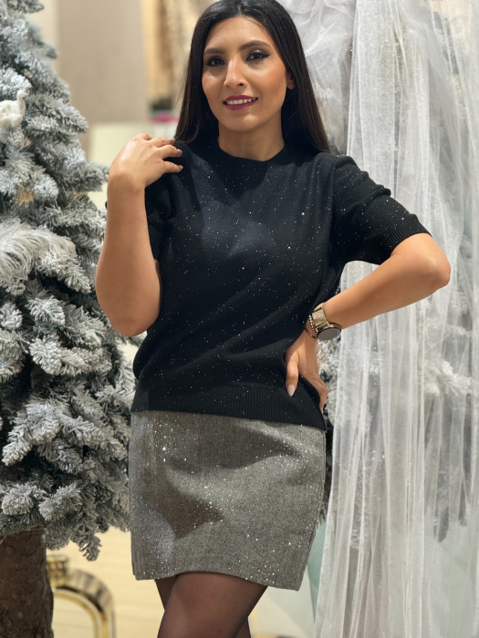 Bluza cu sclipici si maneca scurta [1]