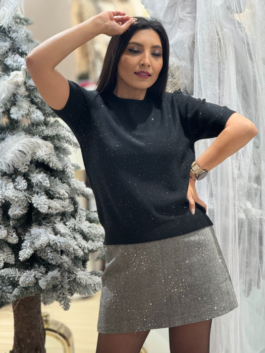 Bluza cu sclipici si maneca scurta [2]
