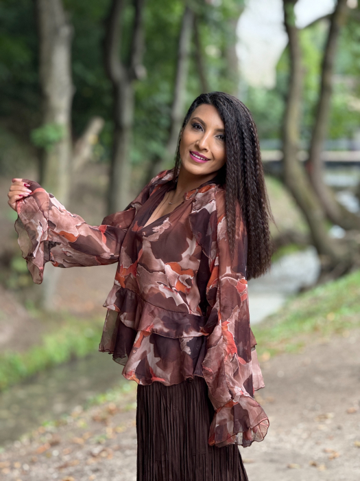 Bluza cu volane si imprimeu tomnatic [2]