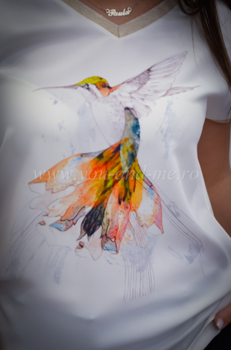 Bluza dama cu imprimeu colibri [2]