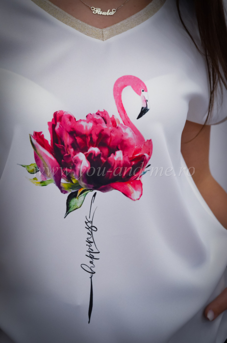 Bluza dama cu imprimeu flamingo [2]