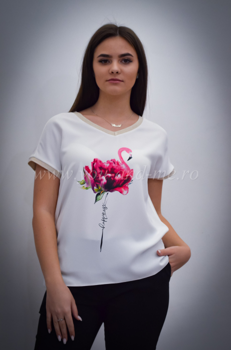 Bluza dama cu imprimeu flamingo [1]