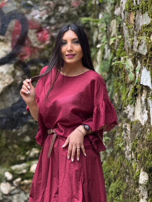 Bluza din bumbac 100% cu volanase [3]