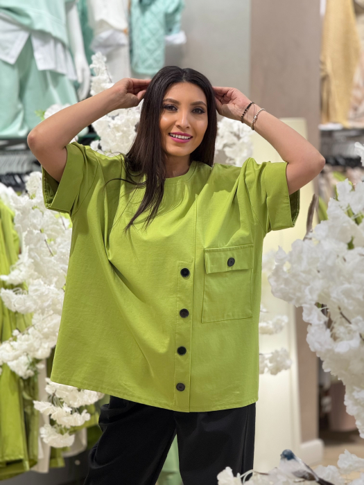 Bluza din bumbac cu 2 nasturi [1]