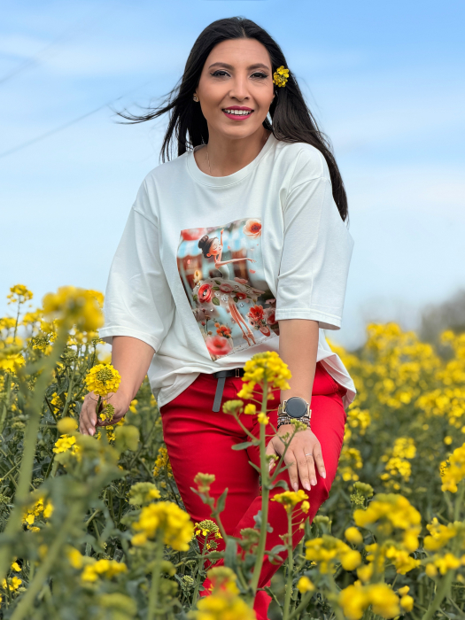 Bluza din bumbac cu imprimeu  balerina [6]