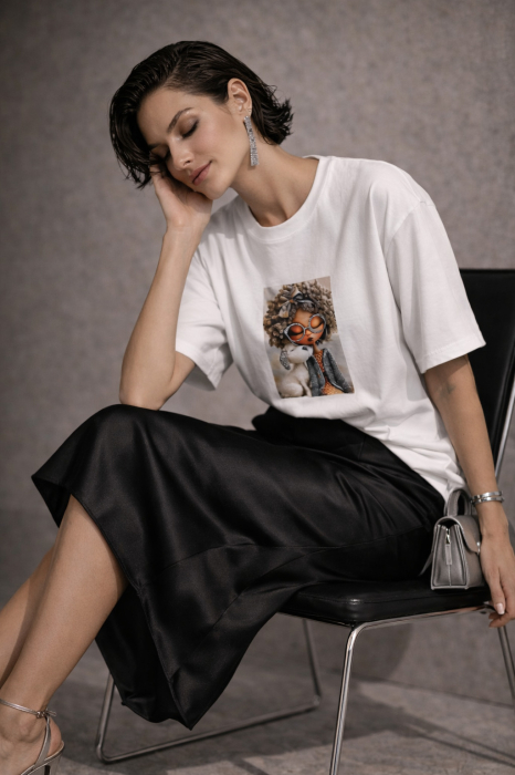 Bluza din bumbac cu imprimeu fata cu ochelari si catel [2]