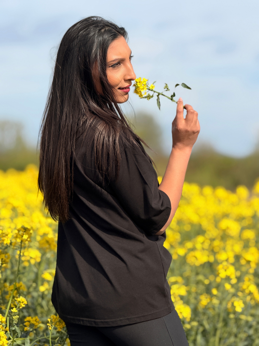 Bluza din bumbac cu imprimeu fayta roscata cu ochelari [6]