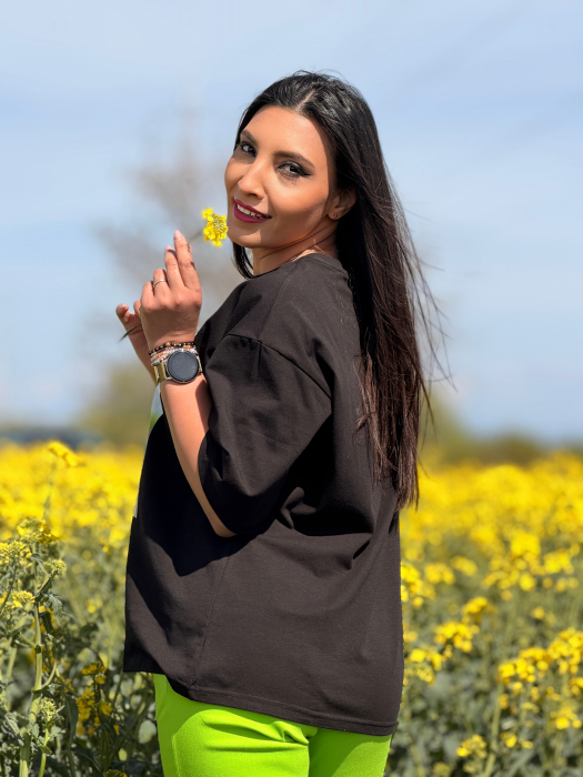 Bluza din bumbac cu imprimeu fetita cu funda verde [7]