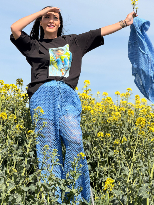 Bluza din bumbac cu imprimeu fetita in hamac [2]