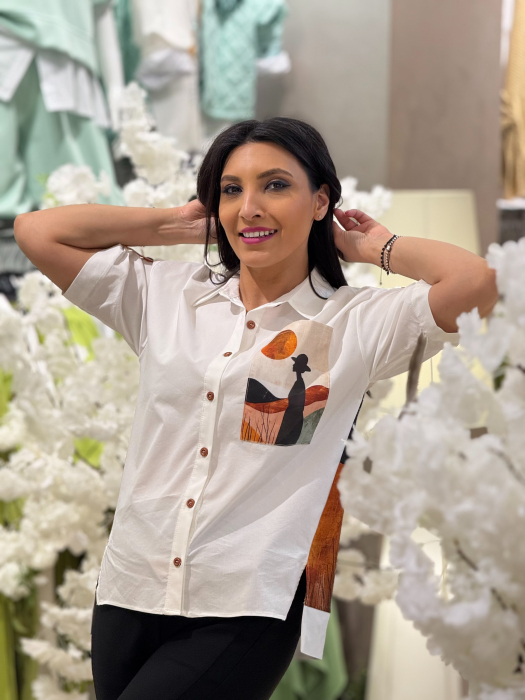 Bluza din bumbac cu print apus [4]