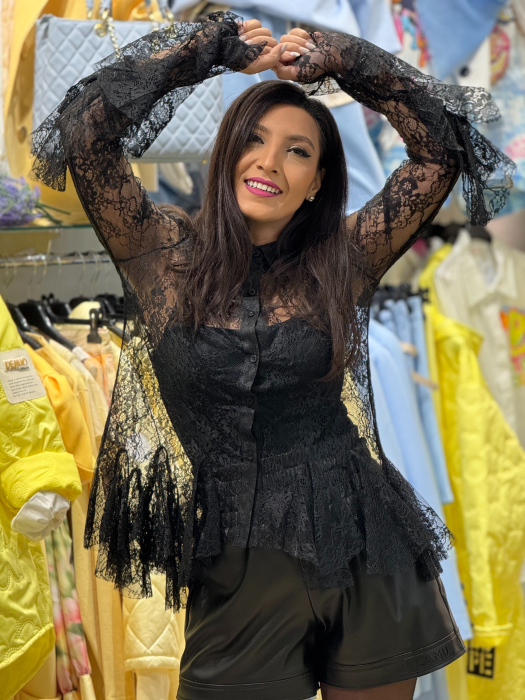 Bluza din dantela cu maneca clopot [3]