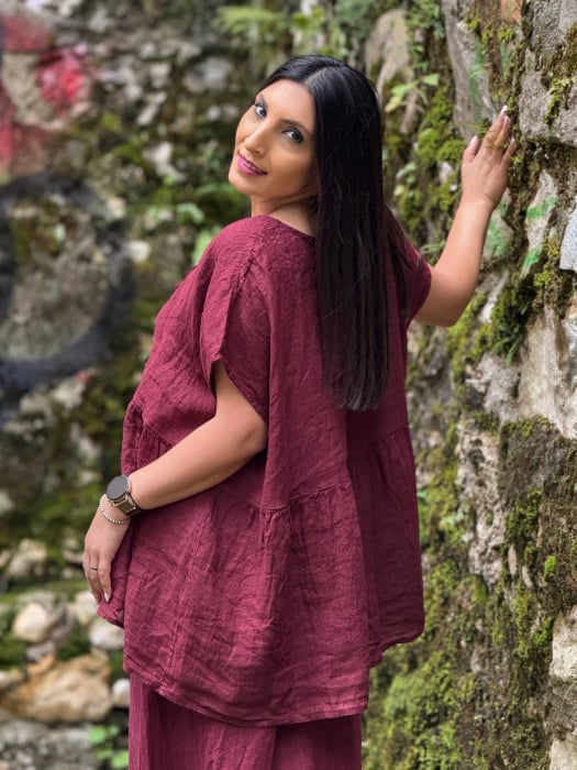 Bluza din in 100% cu floricica [4]