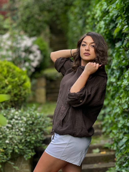 Bluza din in cu gluga [3]