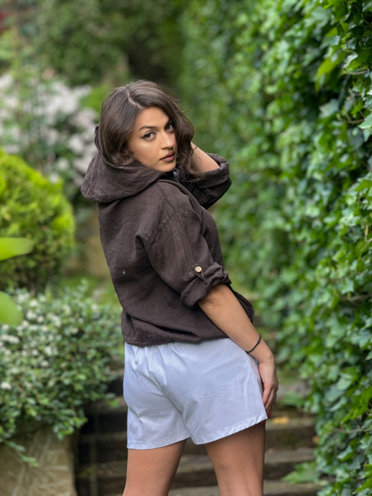 Bluza din in cu gluga [4]
