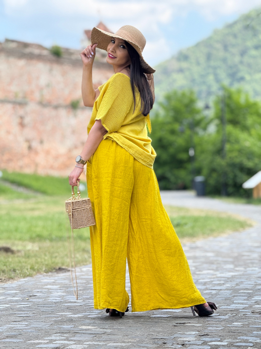 Bluza din in cu snur la spate [4]