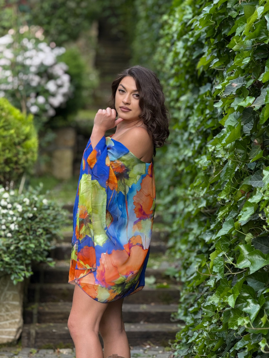 Bluza din matase cu imprimeu floral [3]