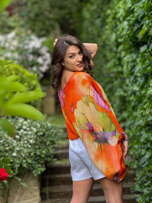 Bluza din matase cu imprimeu floral [3]