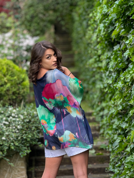 Bluza din matase cu imprimeu floral [4]