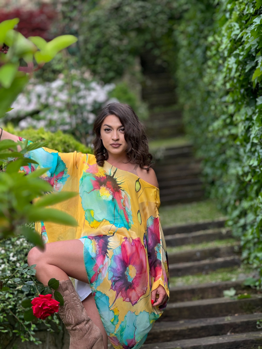 Bluza din matase cu imprimeu floral [3]