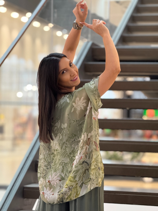 Bluza din matase cu imprimeu floral [6]