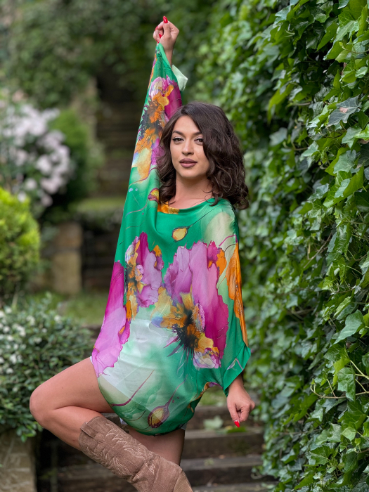 Bluza din matase cu imprimeu floral [3]
