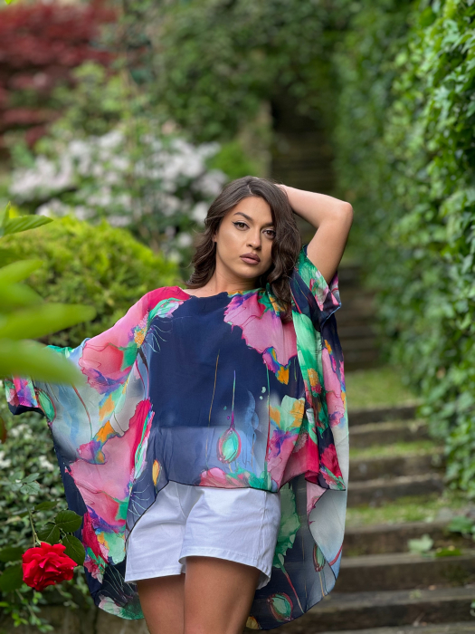 Bluza din matase cu imprimeu floral [3]