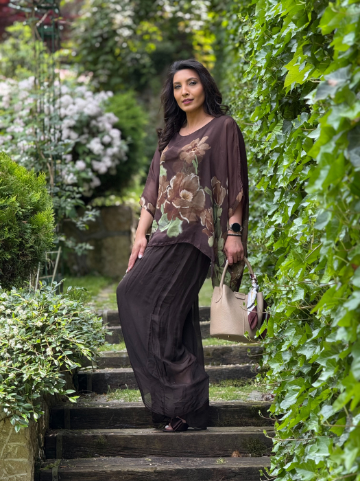 Bluza din matase cu print floral [4]